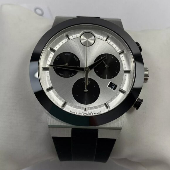 Movado Men's Black Rubber Fusion Strap Watch New